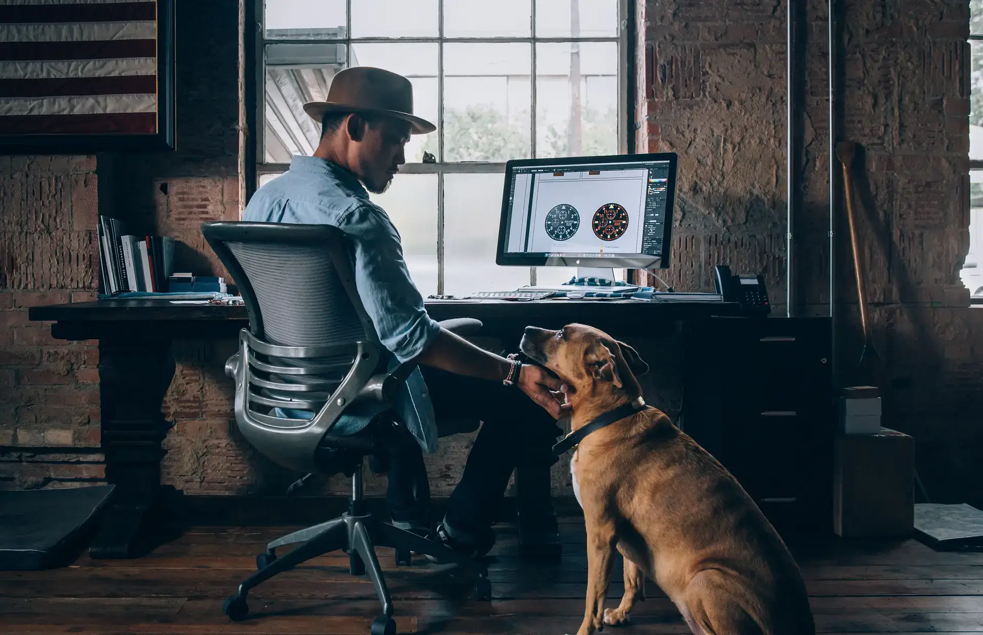 man with dog